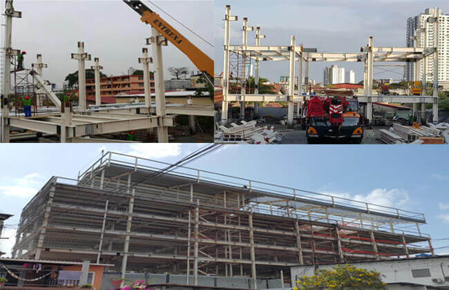 De staalstructuur ontwierp de Commerciële Bureaubouw en de Prefabbouw van de Structureel Staalbundel met Tekening - High-rise Staalgebouwen in Panama